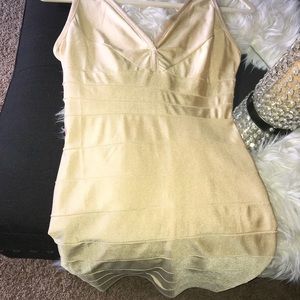 Light gold bodycon brand new dress size small